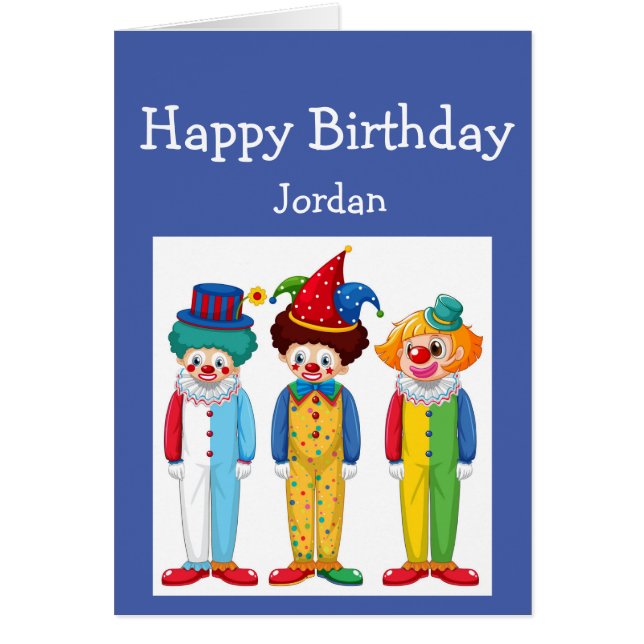 Happy Birthday Boy Girl Loves Circus Clowns (Front)