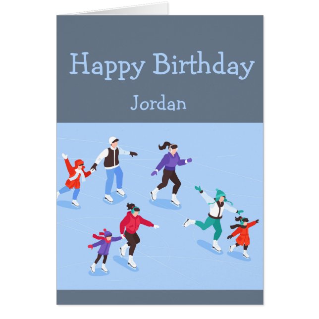 Happy Birthday Boy Girl Loves Skating (Front)