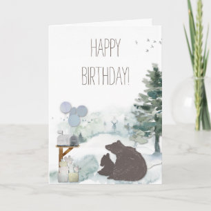 Happy Birthday Boy Woodland Forest Animals Card