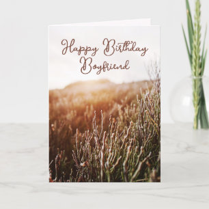 Happy Birthday Boyfriend - Rustic Birthday Card