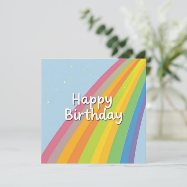 Happy Birthday Bright & Colourful Rainbow Card (Standing Front)
