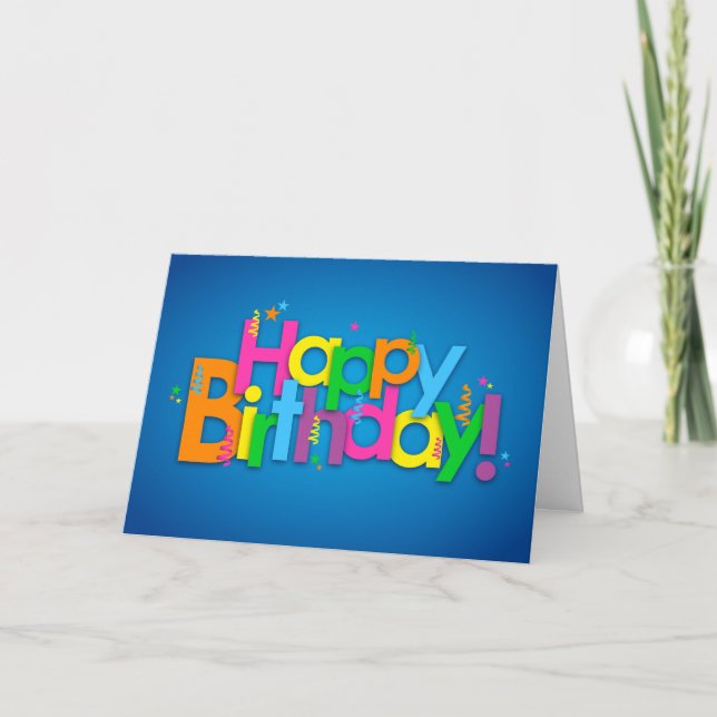 Happy Birthday - Bright Colours Card (Front)