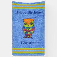 Happy Birthday Bright Fantasy Owl Star Eyes