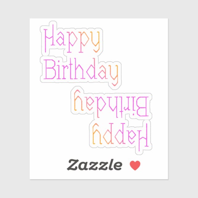 Happy Birthday Bright Pink Yellow (Sheet)