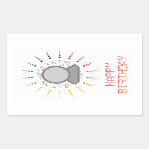 happy birthday (brightBurst) Rectangular Sticker