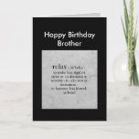 Happy Birthday Brother definition of Relax Humour Card<br><div class="desc">Happy Birthday Brother definition of Relax Humour Greeting</div>