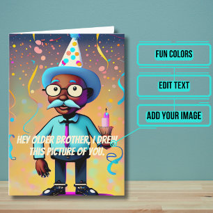 Happy Birthday Brother Funny African American Card