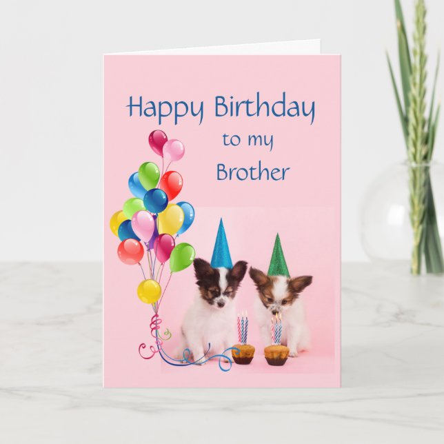 Happy Birthday Brother Funny Dogs Getting Old Card (Front)