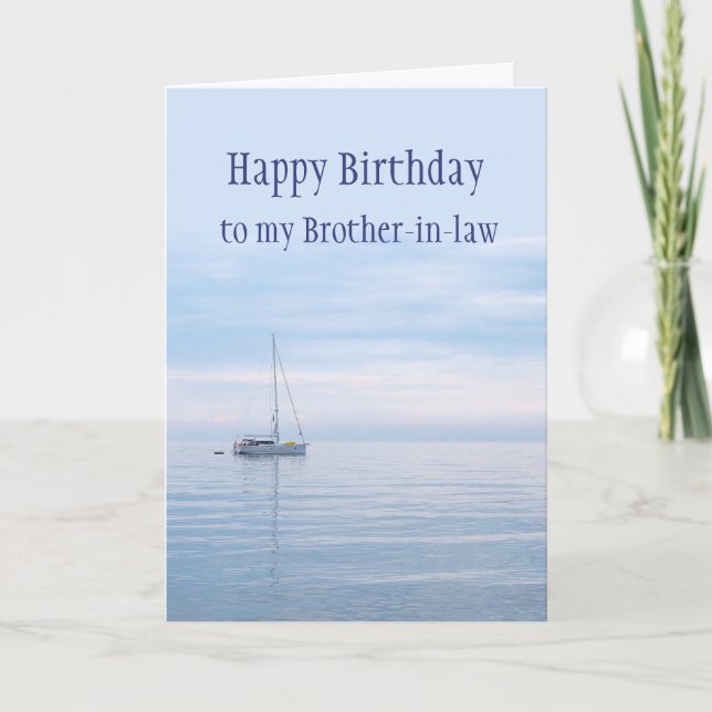 Happy Birthday Brother-in-law Sailboat Sailing Card (Front)
