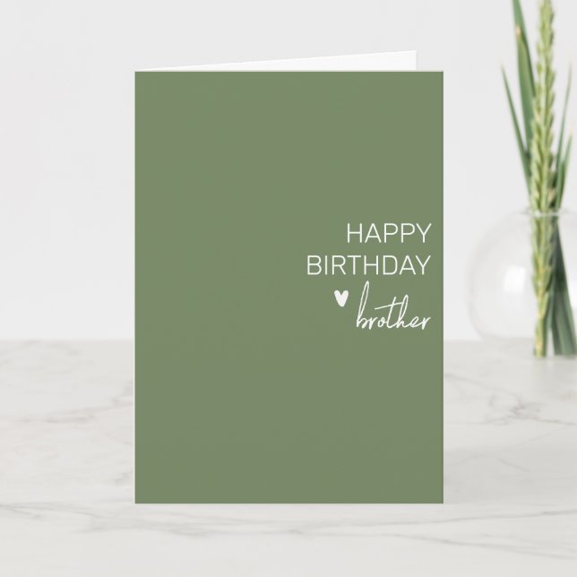 Happy Birthday Brother minimalistic Simple Card (Front)