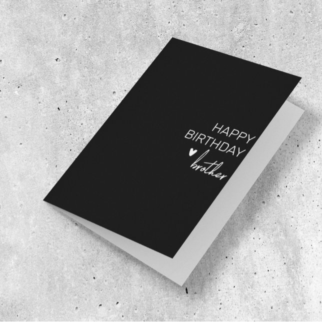 Happy Birthday Brother minimalistic Simple Card (Creator Uploaded)