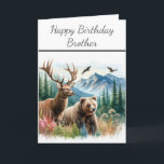 Happy Birthday Brother Nature Wildlife Card<br><div class="desc">"AI-generated artwork with design direction by Susang6"</div>
