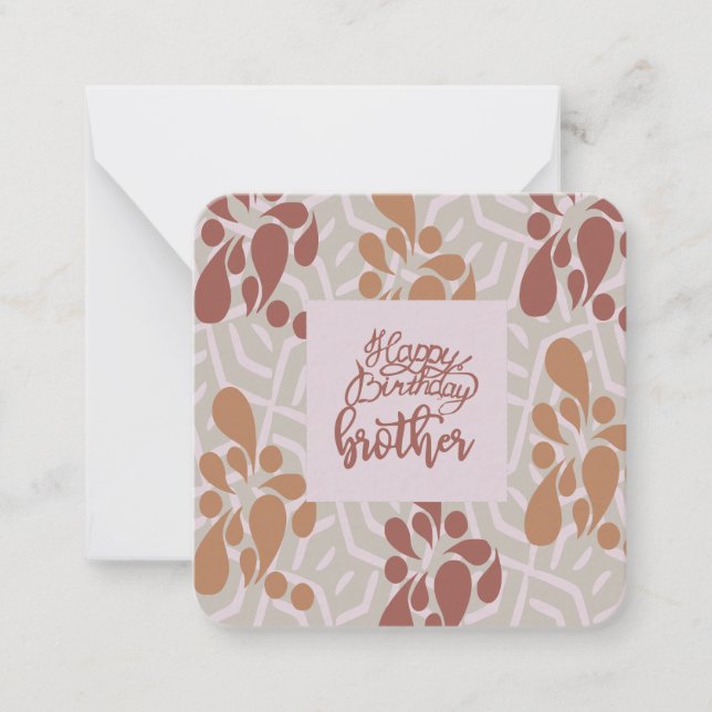 Happy Birthday Brother Note card (Front)