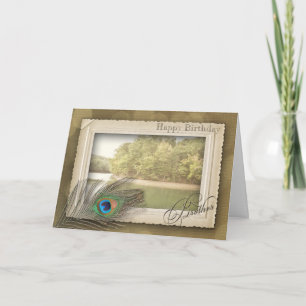 HAPPY BIRTHDAY - BROTHER - VINTAGE LAKE SCENE CARD