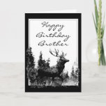 Happy Birthday Brother Vintage Stag, Deer Card<br><div class="desc">Happy Birthday Brother Vintage Stag,  Deer Animal,  Wildlife,  Nature</div>