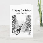 Happy Birthday Brother Vintage Stag, Deer Card<br><div class="desc">Happy Birthday Brother  Vintage Stag,  Deer Animal,  Wildlife,  Nature</div>
