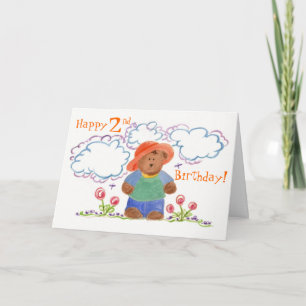 Happy Birthday Brown Bear Childrens Art Card