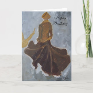 Happy Birthday (brown dress) Card