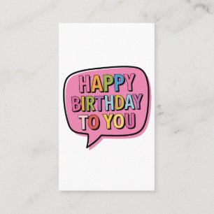 Happy Birthday Bubble Business Card