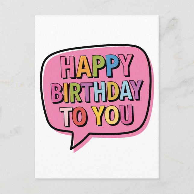 Happy Birthday Bubble Postcard (Front)
