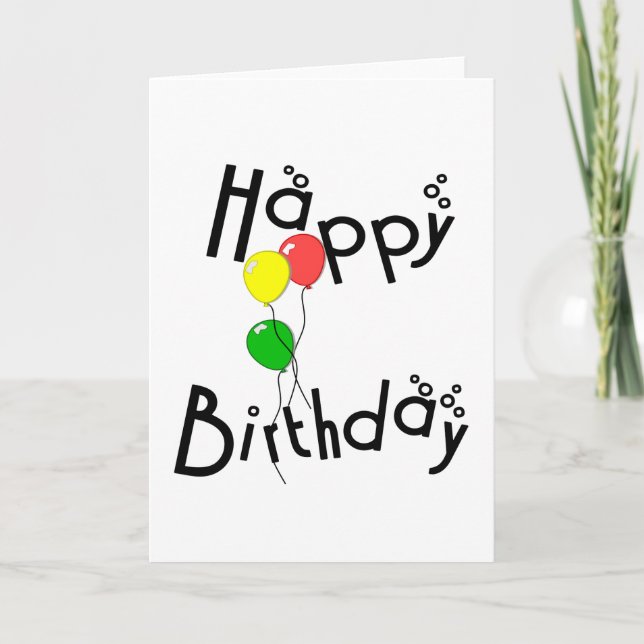 Happy Birthday Bubbles - D7 Birthday Card (Front)