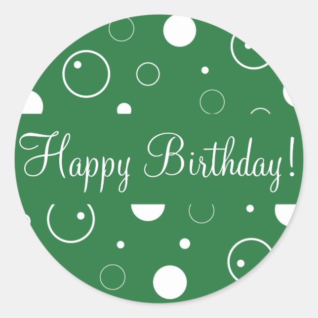 Happy Birthday Bubbles Envelope Sticker Seal (Front)