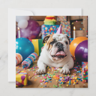 HAPPY BIRTHDAY BULLDOG GREETING CARD