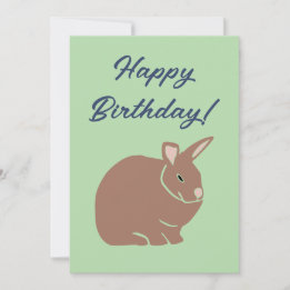 Happy Birthday Bunny Rabbit  Holiday Card