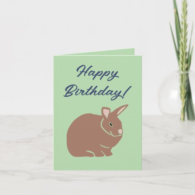 Happy Birthday Bunny Rabbit  Holiday Card (Front)
