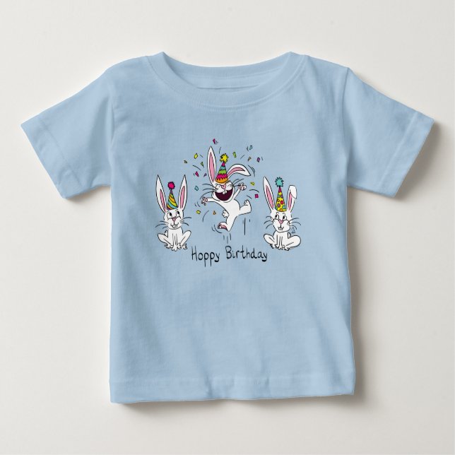 Happy Birthday Bunny Rabbit Kids Baby T-Shirt (Front)