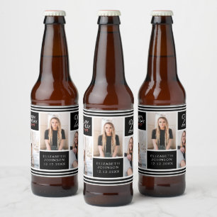 Happy Birthday Bunting Photo Collage 21st Birthday Beer Bottle Label