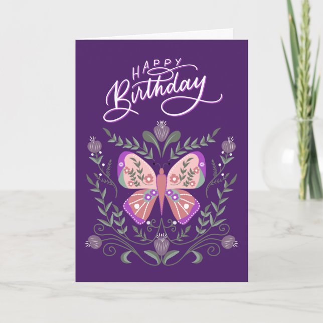 Happy Birthday Butterfly Card (Front)