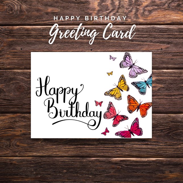 Happy Birthday Butterfly Greeting Card (Happy Birthday Butterfly Greeting Card)