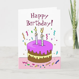 Happy Birthday! Cake 2 YEAR Card