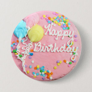 Happy Birthday Cake 7.5 Cm Round Badge