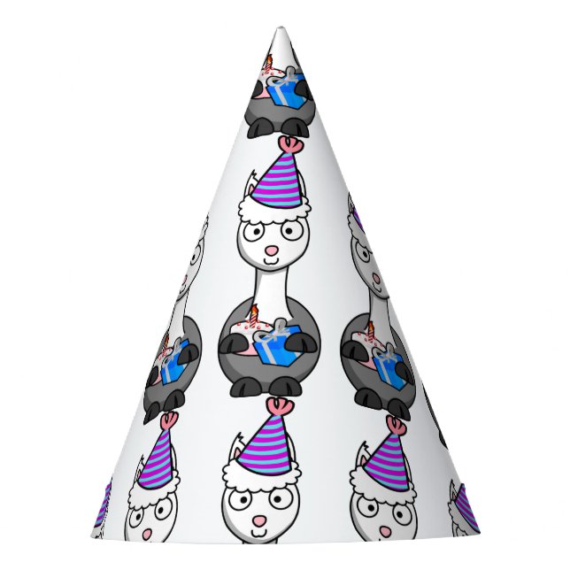 happy birthday cake alpaca party hat (Front)