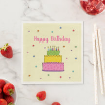 Happy Birthday Cake Candle Whimsical