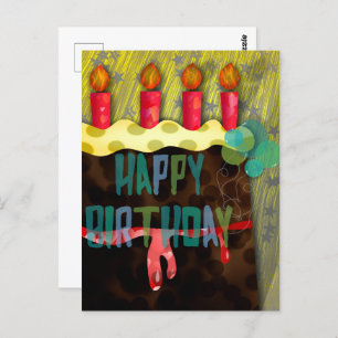 Happy Birthday Cake Candles Postcard