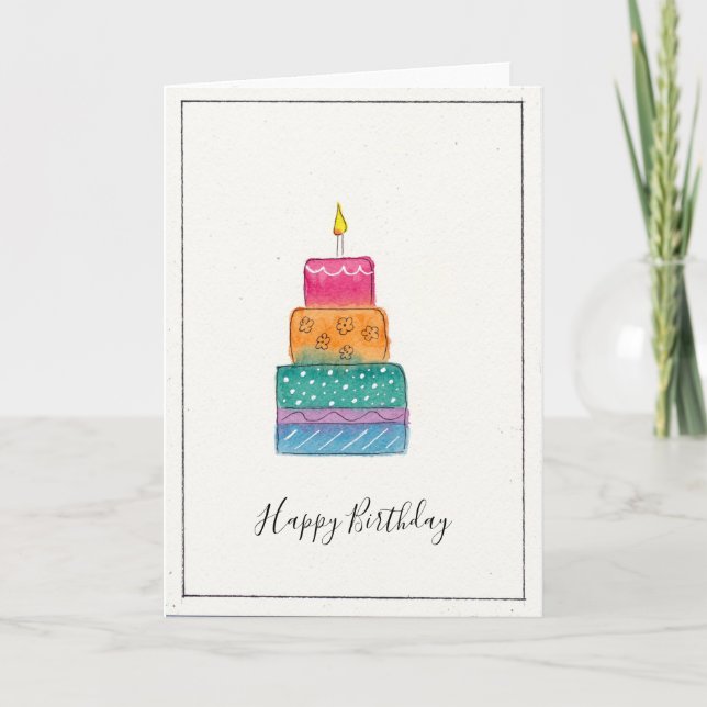 Happy Birthday Cake Card - great for everyone (Front)