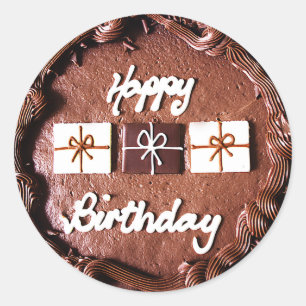 Happy Birthday Cake Classic Round Sticker