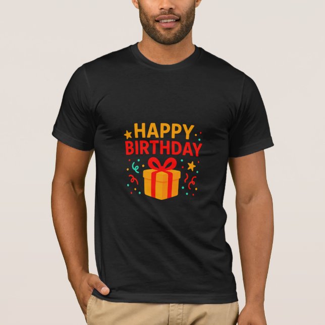 Happy Birthday Cake Graphic T-Shirt (Front)