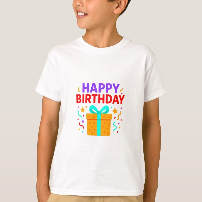 Happy Birthday Cake Graphic T-Shirt (Front)