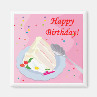 Happy Birthday Cake Magnet