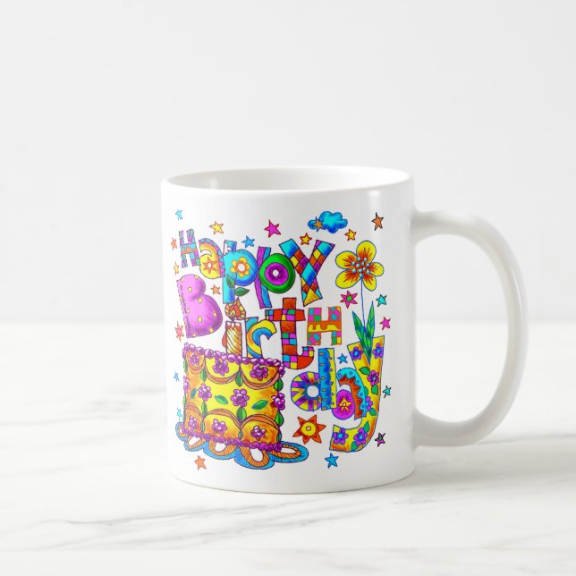 Happy Birthday Cake mugs (Right)