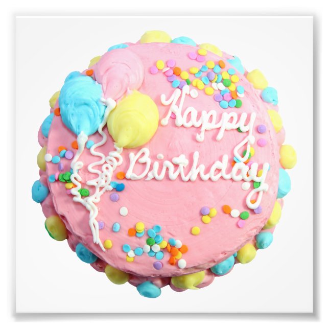 Happy Birthday Cake Photo Prints (Front)