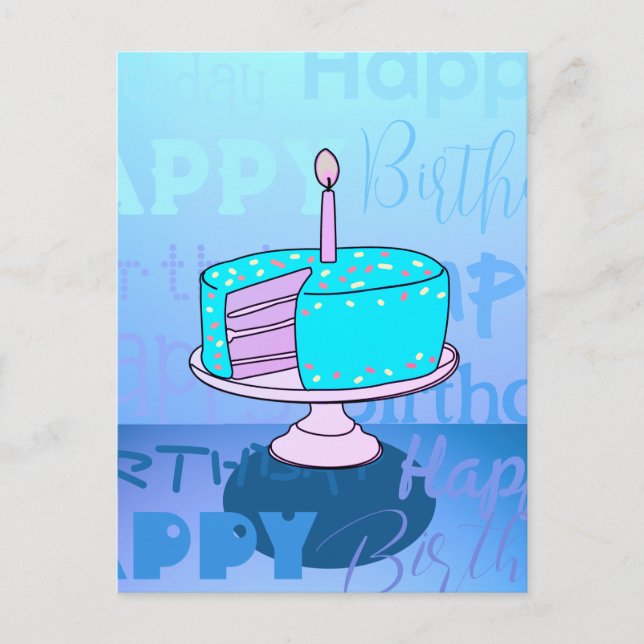 Happy Birthday Cake Postcard (Front)