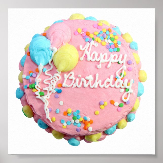 Happy Birthday Cake Poster (Front)