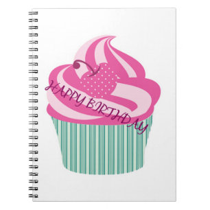 Happy Birthday Cake Spiral Notebook
