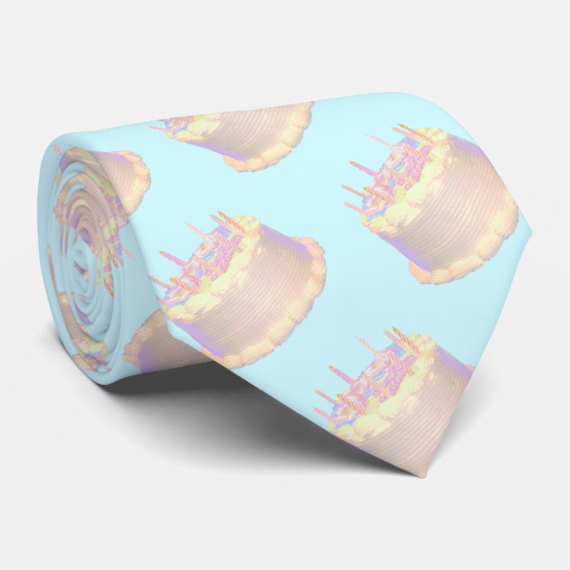 Happy Birthday Cake Tie (Rolled)