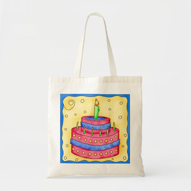 Happy Birthday Cake Tote Bag (Front)
